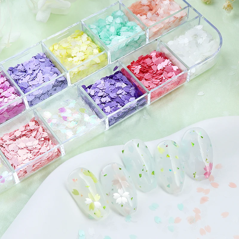 rose sakura fleur pétale nail art paillettes décorations fleurs de cerisier tranche holographique paillettes flocons floraux kawaii ongles breloques rose sakura fleur pétale nail art paillettes décorations fleurs de cerisier tranche holographique paillettes flocons floraux kawaii ongles breloques