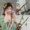 bâton de cheveux en résine verte de style chinois antique pour femmes, baguettes en acrylique vintage, épingle à cheveux, accessoires pour cheveux