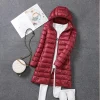 veste longue bouffante ultra légère et pliable pour femme, manteau chaud à capuche détachable, parka 5xl 7xl, nouvelle collection automne hiver 2023