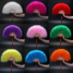 Éventail pliable à plumes pour fille, style gothique, japonais, doux, féerique, danse de cour Éventail pliable à plumes pour fille, style gothique, japonais, doux, féerique, danse de cour
