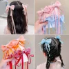 Épingle à cheveux avec sangle à nœud pour enfants, couvre chef tissé pour bébé, longue beauté, accessoires pour cheveux pour filles, nouvelle mode