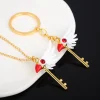 anime carte captor sakura porte clés kinomoto sakura étoile baguette pendentif porte clés pour femmes hommes enfants bijoux accessoires