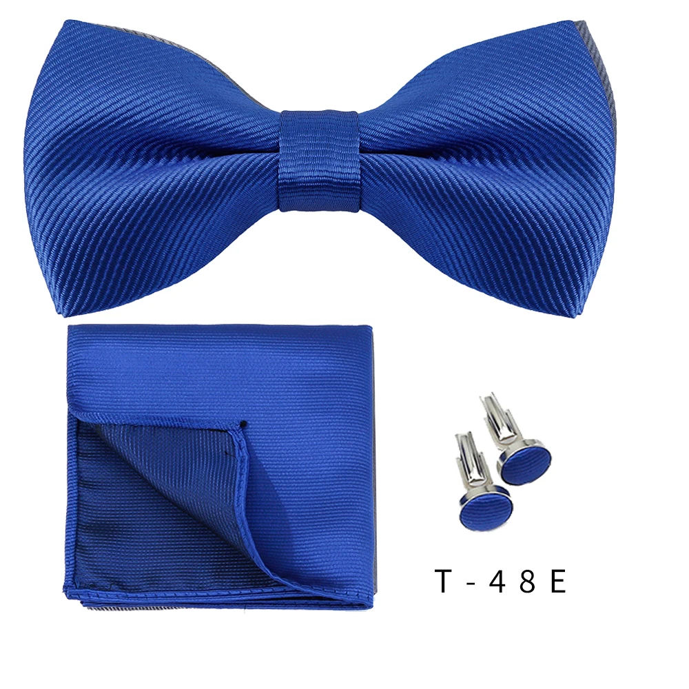 ensemble de nœuds papillon pour hommes, 3 pièces, couleur unie, chemises carrées de poche, boutons de manchette, costume papillon pour affaires, mariage, décoration cravate ensemble de nœuds papillon pour hommes, 3 pièces, couleur unie, chemises carrées de poche, boutons de manchette, costume papillon pour affaires, mariage, décoration cravate