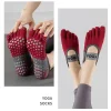 3 paires de chaussettes de yoga pour femmes, chaussettes d'hiver à cinq doigts, dos nu, antidérapantes, poignée en silicone, coton, pilate, course à pied, danse