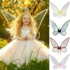 costume de cosplay pour femmes et filles, accessoires de déguisement, ailes de fée papillon, aile d'ange de princesse scintillante pour halloween