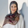 Écharpe en satin élégante et colorée, respirante, douce, teint par nouage, foulard ethnique en polyester, quotidien