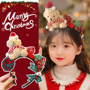 Bandeaux de sauna de Noël pour filles, accessoires pour cheveux d’ours, robe de vacances mignonne, équipement de sauna super mignon, bijoux en épingle à cheveux pour filles Bandeaux de sauna de Noël pour filles, accessoires pour cheveux d’ours, robe de vacances mignonne, équipement de sauna super mignon, bijoux en épingle à cheveux pour filles