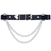 Harnais de jambe réglable Harajuku, chaîne Punk, ceinture de jarretelles en forme de cœur, accessoires de mode en cuir PU pour femmes, bretelles