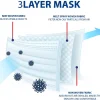 masque facial jetable noir non tissé, 3 couches, filtre anti poussière, masques de protection respirants pour adultes, 10/50 pièces, en stock