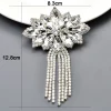 broche à pampilles marquise en verre argenté, cristal coloré, accessoires pour vêtements de bricolage, décoration pour vêtements pour femmes