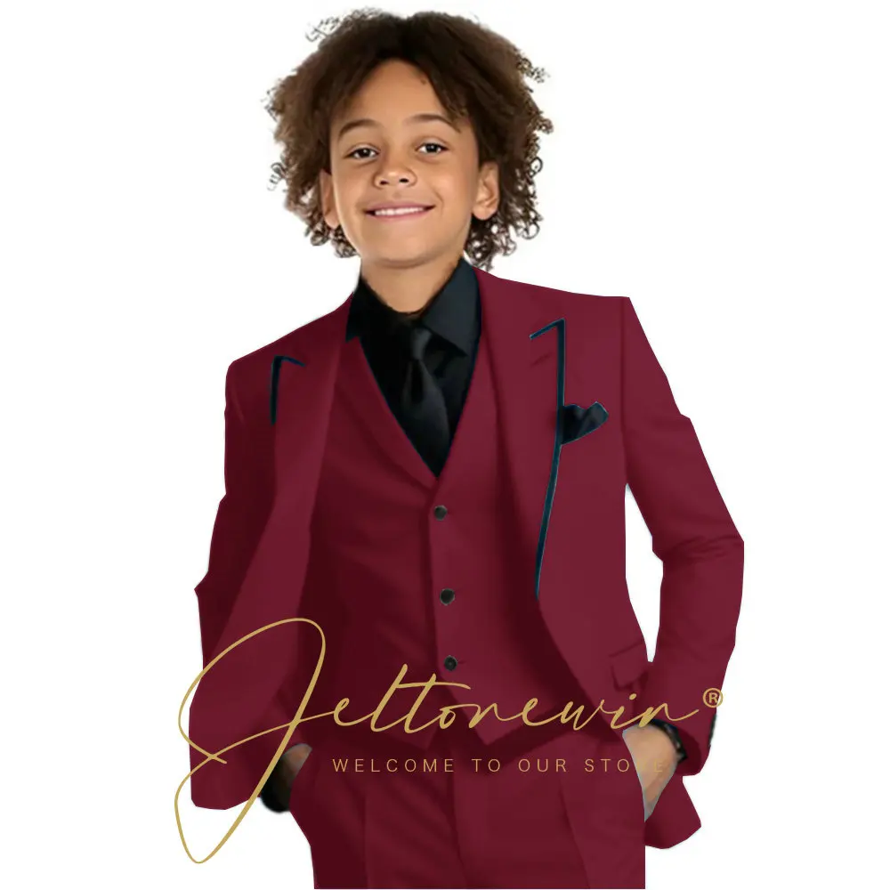 costumes formels blancs pour garçons, tuxedos de dîner pour petits garçons d'honneur, pour fête de mariage, costume de bal, ensemble de 3 pièces costumes formels blancs pour garçons, tuxedos de dîner pour petits garçons d'honneur, pour fête de mariage, costume de bal, ensemble de 3 pièces