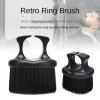 duster de cou à anneau noir pour barbier, brosse à cheveux amples, brosse de coupe de cheveux, brosse de nettoyage de cheveux douce, outils de coiffure