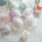 Sous-vêtements japonais pour filles, soutien-gorge sexy en dentelle douce brodée, confortable et respirant