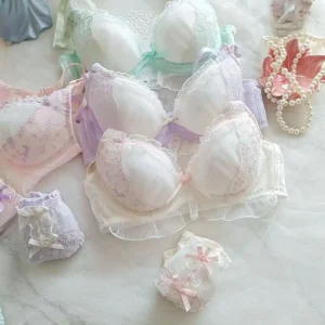 Sous-vêtements japonais pour filles, soutien-gorge sexy en dentelle douce brodée, confortable et respirant