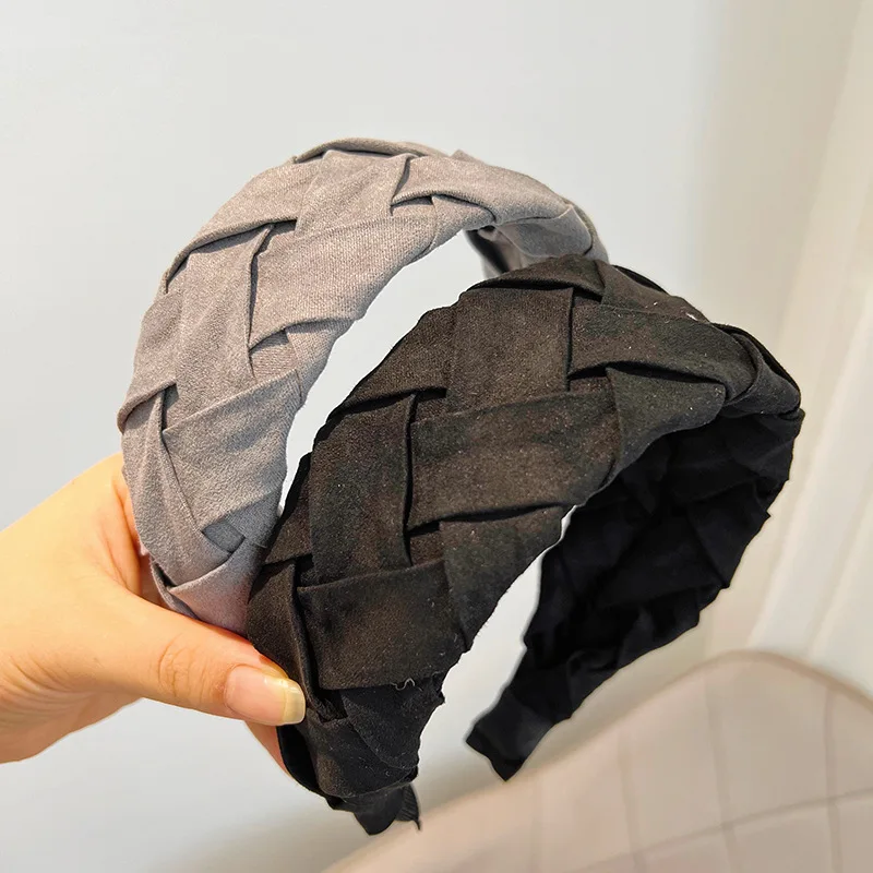 Large bande de sauna en toile pour femme, accessoires pour cheveux tissés croisés, fait à la main, en coton organique Large bande de sauna en toile pour femme, accessoires pour cheveux tissés croisés, fait à la main, en coton organique