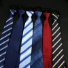 7cm8cm hommes cravate pré attaché affaires mariage facile à porter cravate fermeture éclair paresseux pré attaché style coréen solide plaid femmes cravate