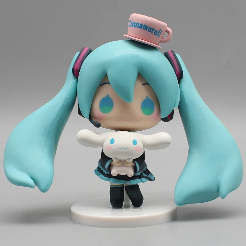 hatsune miku anime figurine tenant cannelle oeil de haricot kawaii décorations de table figurines d'action poupée modèle enfants toygift hatsune miku anime figurine tenant cannelle oeil de haricot kawaii décorations de table figurines d'action poupée modèle enfants toygift
