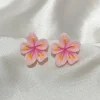 boucle d'oreille en résine de fleur de sakura pour femme, rose, aucune fleur, géométrie, doux, mignon, accessoire de bijoux, cadeau de mariage pour fille