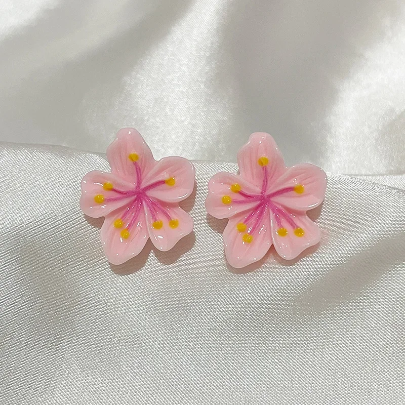boucle d'oreille en résine de fleur de sakura pour femme, rose, aucune fleur, géométrie, doux, mignon, accessoire de bijoux, cadeau de mariage pour fille boucle d'oreille en résine de fleur de sakura pour femme, rose, aucune fleur, géométrie, doux, mignon, accessoire de bijoux, cadeau de mariage pour fille