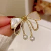 butterfly knot anti exposure brooch for women, high end french vintage style elegant temperament anti exposure pin