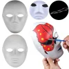 1 10 pièces bricolage masques complets blanc chat renard masque halloween cosplay peintable couple demi animal fête artisanat accessoire pour la fête