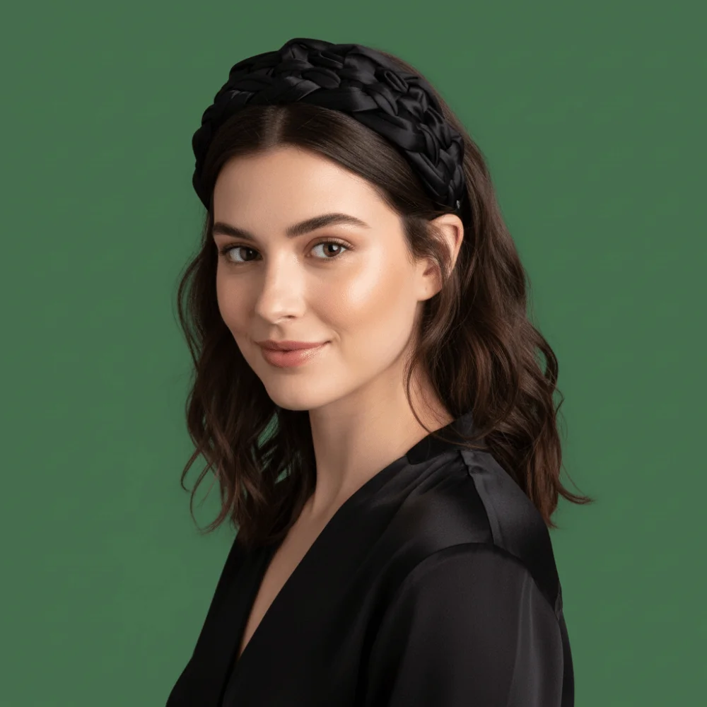 mode satin tressé bandeau large épaissi noir bandeau style coréen rembourré conception femmes tête cerceau coiffure mode satin tressé bandeau large épaissi noir bandeau style coréen rembourré conception femmes tête cerceau coiffure