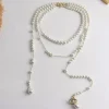 collier multicouche élégant à franges en perles, niche haut de gamme, sensation asymétrique, chaîne de cou drapée, collier vintage tendance