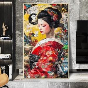 Peinture de Geisha japonaise abstraite pour femme, toile murale, Art Vintage, fille, Anime, imprimés d’affiches pour chambre à coucher, salon, décoration de maison Peinture de Geisha japonaise abstraite pour femme, toile murale, Art Vintage, fille, Anime, imprimés d’affiches pour chambre à coucher, salon, décoration de maison
