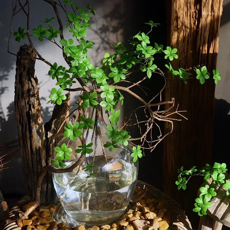 Plante artificielle japonaise suspendue, 100cm, horloge, feuille verte, plante verte, cheval, bois ivre, accessoires de décoration pour la maison Plante artificielle japonaise suspendue, 100cm, horloge, feuille verte, plante verte, cheval, bois ivre, accessoires de décoration pour la maison