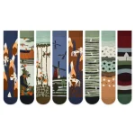 Chaussettes mi-mollet pour femme, dessin animé japonais, personnalité, mode couple, longue rue, planche à roulettes, marée, 2024 Chaussettes mi-mollet pour femme, dessin animé japonais, personnalité, mode couple, longue rue, planche à roulettes, marée, 2024