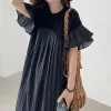 robe japonaise robe longue plissée ample pour femmes