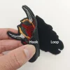 patch brodé de masque hannya rouge japonais avec support à crochet et boucle pour vêtements, sac à dos, chapeau, veste, gilet, appliques d'insigne de moral