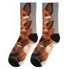 fantaisie dessin animé drôle renard mignon chaussettes mi tube pour hommes chaussettes d'équipage, style hip hop harajuku de rue, cadeaux de fête de vacances nouveauté.
