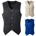 Adulte hommes Vintage gilet gilet victorien noir Steampunk Style gothique Jacquard hirondelle haut Noble Costume pour hommes Blazer Costume Adulte hommes Vintage gilet gilet victorien noir Steampunk Style gothique Jacquard hirondelle haut Noble Costume pour hommes Blazer Costume