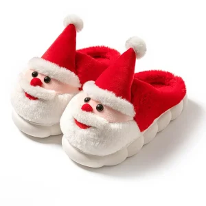 Pantoufles de maison Santa antidérapantes à fond épais pour hommes et femmes, pantoufles de noël d&rsquo;automne et d&rsquo;hiver, nouvelle tendance 2025