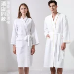 Salon de beauté hôtel pur coton mince gaufre Style peignoir hommes et femmes longue absorbant toutes saisons universelle grande taille Robe Salon de beauté hôtel pur coton mince gaufre Style peignoir hommes et femmes longue absorbant toutes saisons universelle grande taille Robe