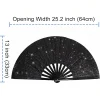 Éventail à main scintillant, grand éventail pliable en bambou pour spectacle de festival, accessoire de décoration élégant et réutilisable