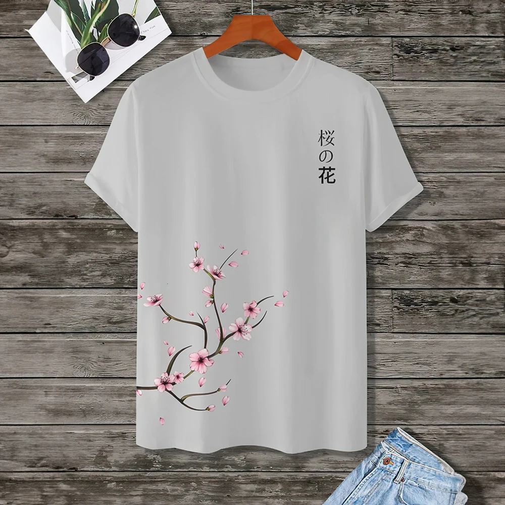 t shirt homme japonais motif fleur de cerisier style chinois 3d fleur de prunier calligraphie o cou hauts rue décontracté unisexe t shirts t shirt homme japonais motif fleur de cerisier style chinois 3d fleur de prunier calligraphie o cou hauts rue décontracté unisexe t shirts