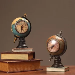 Ornement de bureau horloge Vintage Globe décoration de Table ornement de Table Ornement de bureau horloge Vintage Globe décoration de Table ornement de Table