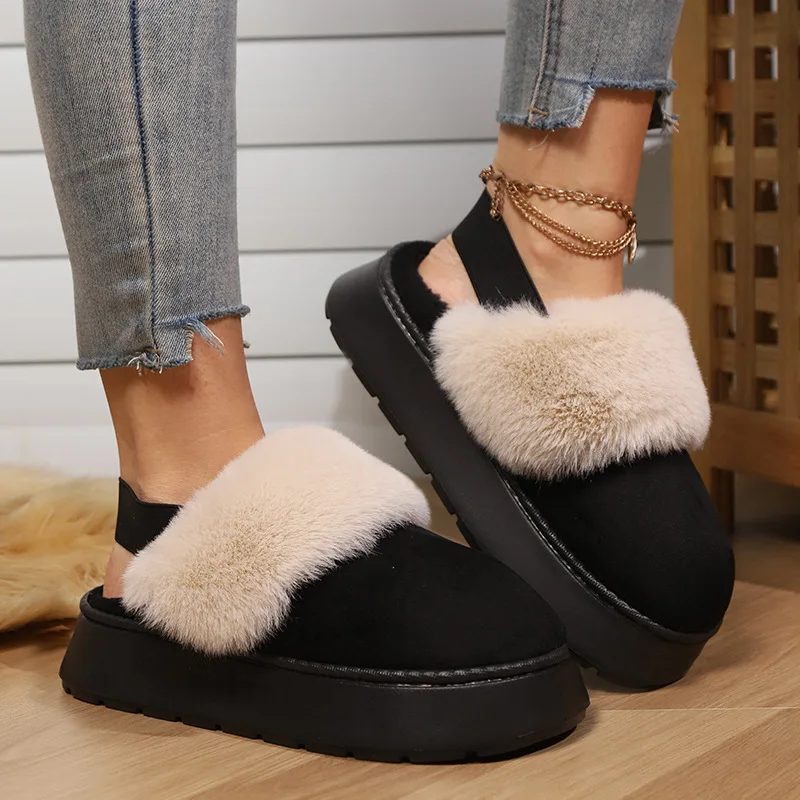 pantoufles chaudes d'hiver pour femmes, style coréen, semelle épaisse, doublure polaire, bottes chaudes, populaires ins, pantoufles de chambre à coucher en plein air, tendance pantoufles chaudes d'hiver pour femmes, style coréen, semelle épaisse, doublure polaire, bottes chaudes, populaires ins, pantoufles de chambre à coucher en plein air, tendance
