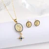 nouveau à la mode créatif ovale st. jude zircone ensemble de bijoux collier boucles d'oreilles classique pour bijoux religieux accessoires pour hommes femmes