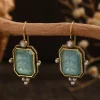 boucles d'oreilles vintage élégantes avec pendentif en perles géométriques pour femmes, piercing suspendu exquis, bijoux de mariée, cadeau