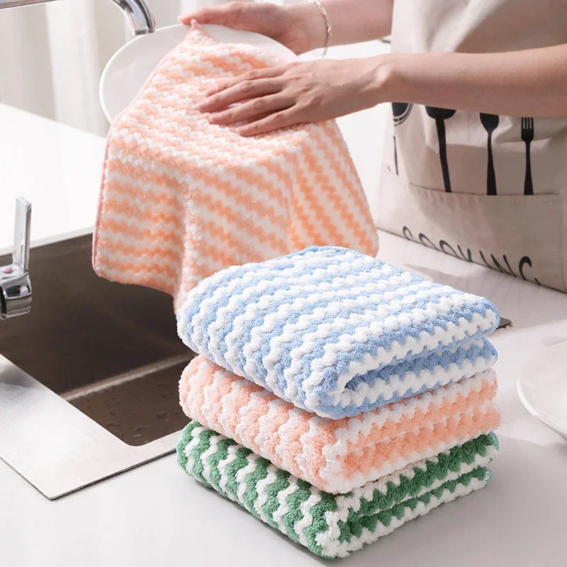 chiffon de nettoyage absorbant l'eau en fibres super fines, pour la vaisselle de cuisine, outils de nettoyage ménagers polyvalents, 5 pièces/10 pièces chiffon de nettoyage absorbant l'eau en fibres super fines, pour la vaisselle de cuisine, outils de nettoyage ménagers polyvalents, 5 pièces/10 pièces