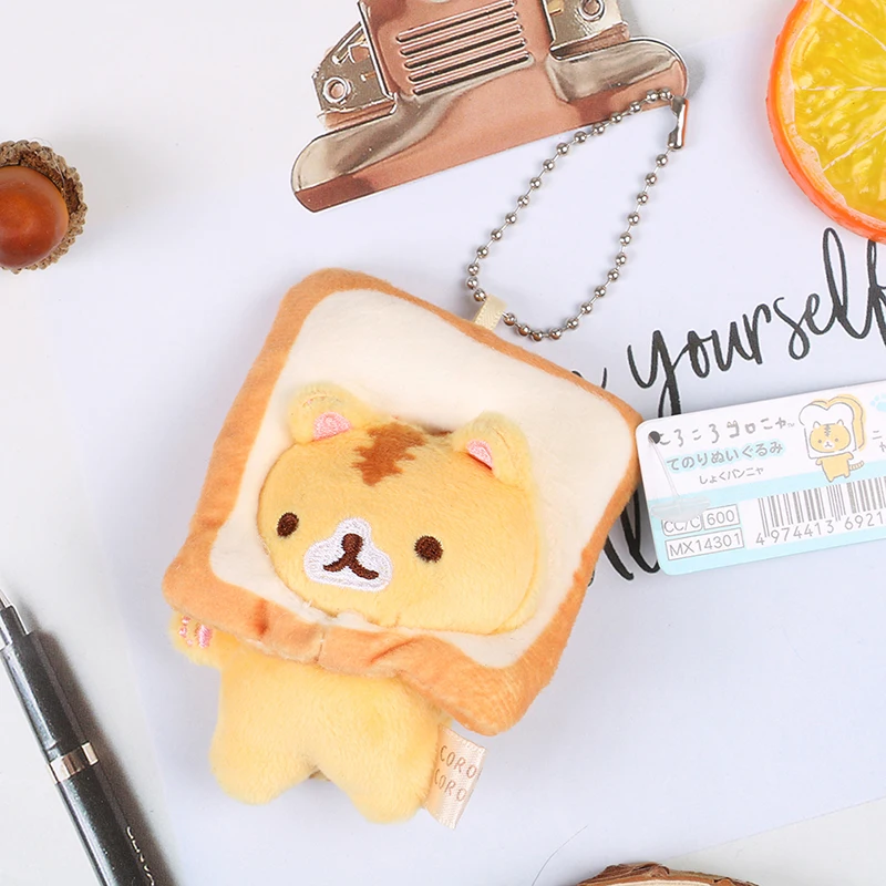 Porte-clés japonais populaire, mignon, pain jaune, chat, Toast, pendentif en peluche, 1 pièce Porte-clés japonais populaire, mignon, pain jaune, chat, Toast, pendentif en peluche, 1 pièce