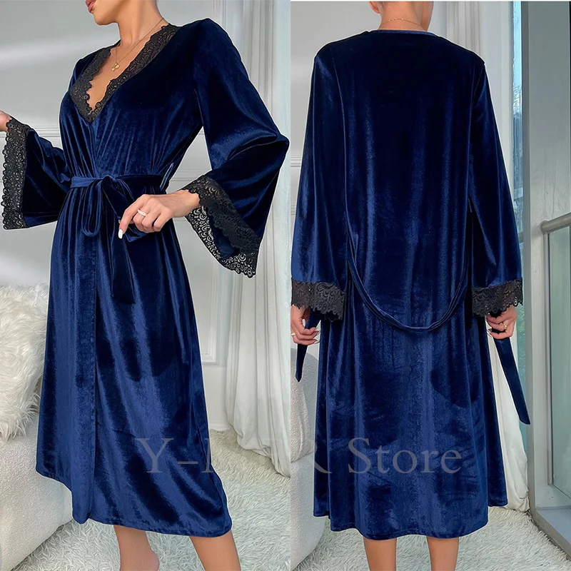 robe longue en velours à lacets pour femmes, vêtements de nuit sexy, bordeaux, kimono, peignoir, lingerie intime, vêtements de maison, nouvelle collection automne robe longue en velours à lacets pour femmes, vêtements de nuit sexy, bordeaux, kimono, peignoir, lingerie intime, vêtements de maison, nouvelle collection automne