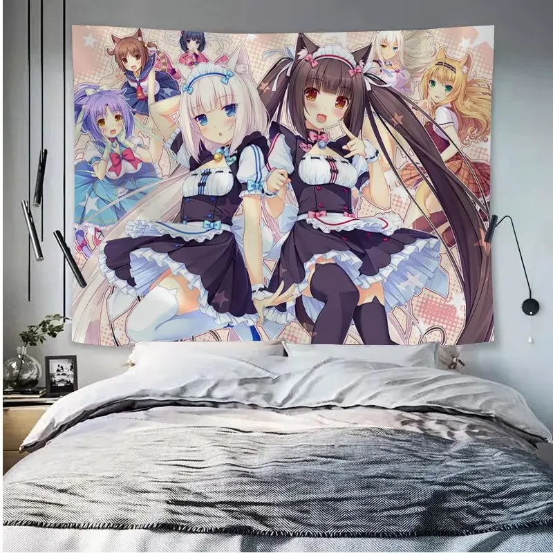 tapisserie murale suspendue pour filles, dessin animé mignon, style japonais, art, science fiction, décoration de maison, couverture murale, chambre à coucher, salon, dortoir tapisserie murale suspendue pour filles, dessin animé mignon, style japonais, art, science fiction, décoration de maison, couverture murale, chambre à coucher, salon, dortoir