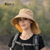 chapeau d'été pour femmes, protection uv anti cou, pare soleil pour hommes, pêche, randonnée, châle à large bord, protection solaire, casquette queue de cheval, undefin