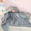 demon slayer hashibira inosuke dessin animé mignon cape à capuche couverture d'épaule couverture de climatisation chaude pour les dortoirs étudiants
