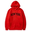 Sweats à capuche Harajuku pour hommes et femmes, New York, États-Unis, mode, lettre imprimée graphique, PVD, adt, pull à capuche décontracté, vêtements de sport