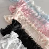 accessoires pour cheveux lolita originaux faits à la main, blanc et noir, coiffure rose bleu, bandeau en dentelle avec nœud kc